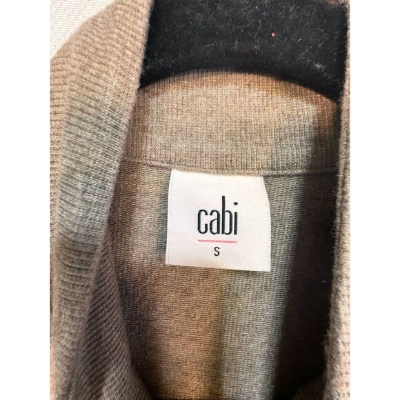 Cabi Womens Peplum Knit Jacket Small Beige Tan Button Down Lightweight Babydoll - Picture 2 of 10